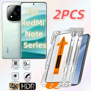2-Pack HD Screen Protector Film for Redmi Note Series, Easy Installation Tempered Glass, Supports Ultrasonic Fingerprint Unlock, 9h Hardness