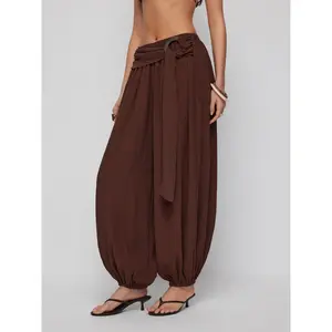 Cider Textured Mid Rise Belted Oversized Jogger Trousers SwimWeek