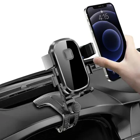 2026 UPDATED Car Dashboard Phone Clip Holder, 360 Degree Rotation Dash Multifunctional Car Dashboard Mobile Phone Holder, One Hand Operation Clip Design Phone Mount Stand Compatible with 4.7-6.9 inch Smartphones