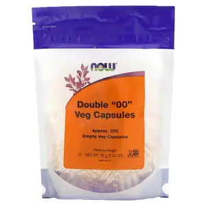 NOW Foods Double "00" Veg Capsules, Approx. 250 Empty Veg Capsules