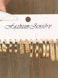 Women's Earring Set, Creative Simple Geometric Design, Iron Material, All-Season Wear, Elegant Style, No Plated Precious Metal