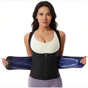 Women  Sweat Vest Waist Trainer Zipper Tank Top Shapewear Body Shape  Sweat Shapewear Vest for Women