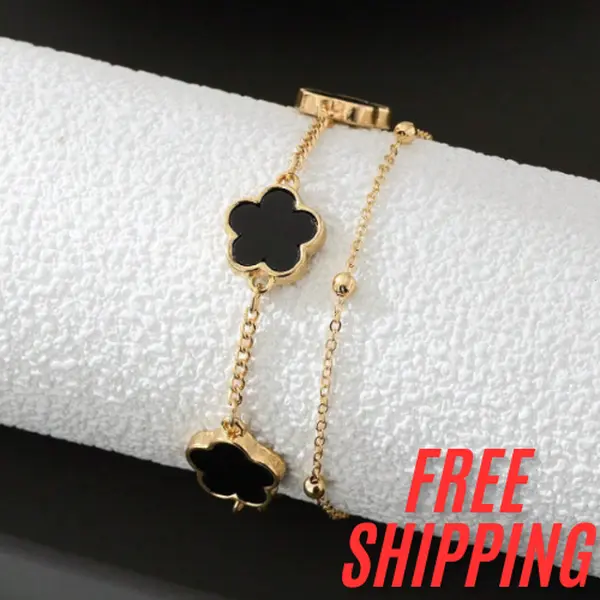 1pc Lucky Four Leaf Clover Charm Business Casual Men Bracelet, Suitable For Daily Wear, Dates, Gifts (Bead Count On First Layer Randomly Varies) bracelet men