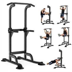 Garvee Freestanding Power Tower Pull Up & Dip Station for Home Gym, Adjustable Pull Up Bar with 300 Lbs Capacity, Multi-Function Chin Up Bar Machine for Strength Training (Men, Women, Teens)