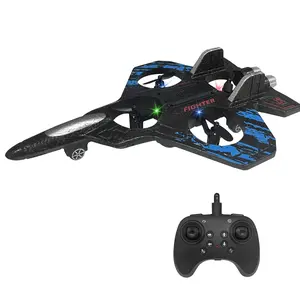 RC Airplane for Kids and Beginners, 2.4GHz Form Drone Remote Control Airplane with 2 Batteries, 360° Drop-Resistant Stunt Spin Remote Fighter Jet with Lights Outdoor Flying Toy (Blue)