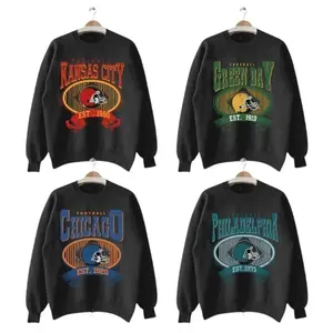 [Sale off 50%] All Teams Football Black Sweatshirt, Football Shirt, Football Sweatshirt, Sports Sweater, Cotton Long Sleeve Outfits For Men & Women ZGH