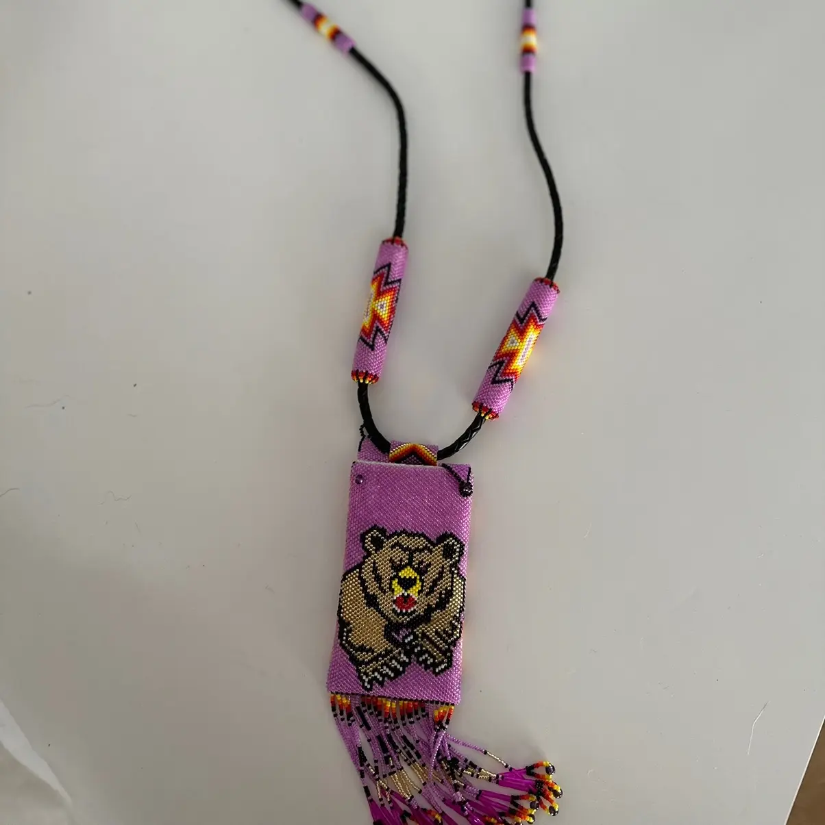 Bear necklace pouch