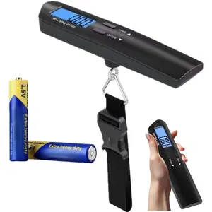 Luggage Scale with Digital HD LCD Display 110 lb/50 kg Capacity Weight Luggage Scale for Heavy Baggage Digital Baggage Weight Scales for Small to Large Size Bag  Included Color Black