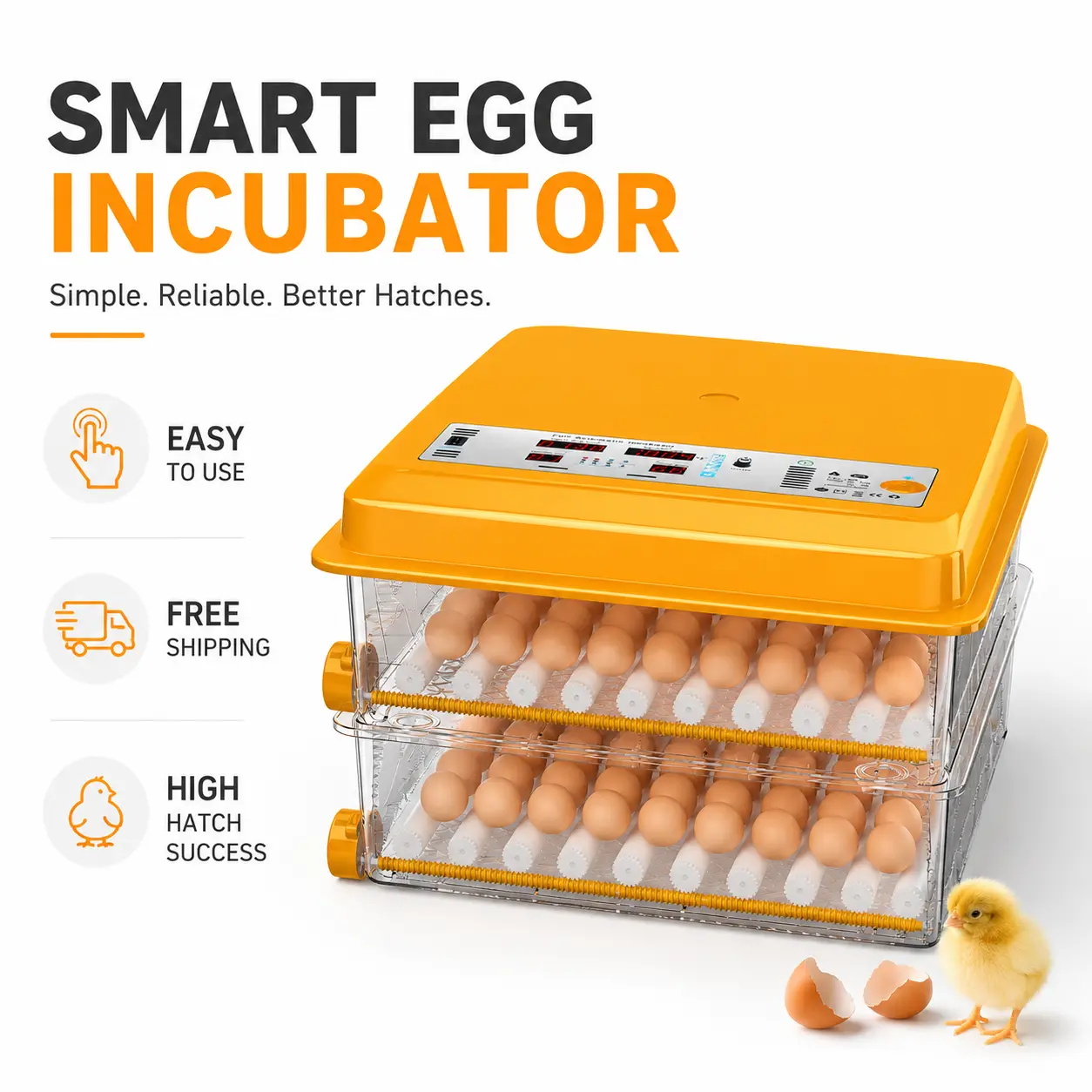 Must-Have 120-Egg Smart Incubator | 2026 All-in-One Automatic Poultry Hatcher with Digital Temp Control for Chickens & More