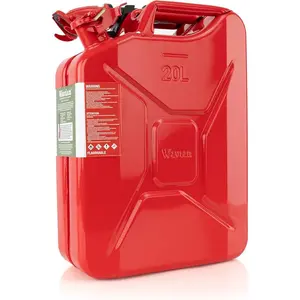 Wavian USA Authentic NATO Jerry Can and Spout System - Rust-Proof, EPA & CARB Compliant, Red, 20 Litre, Wavian 5 Gallon Gas Cans for Gasoline