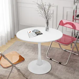 Round Dining Table White Round Top Dining Table - Modern Tulip 31.5" Dining Room Table,Pedestal Dining Table with Round Top, Mid-Century Leisure Table for 2 to 4 Person