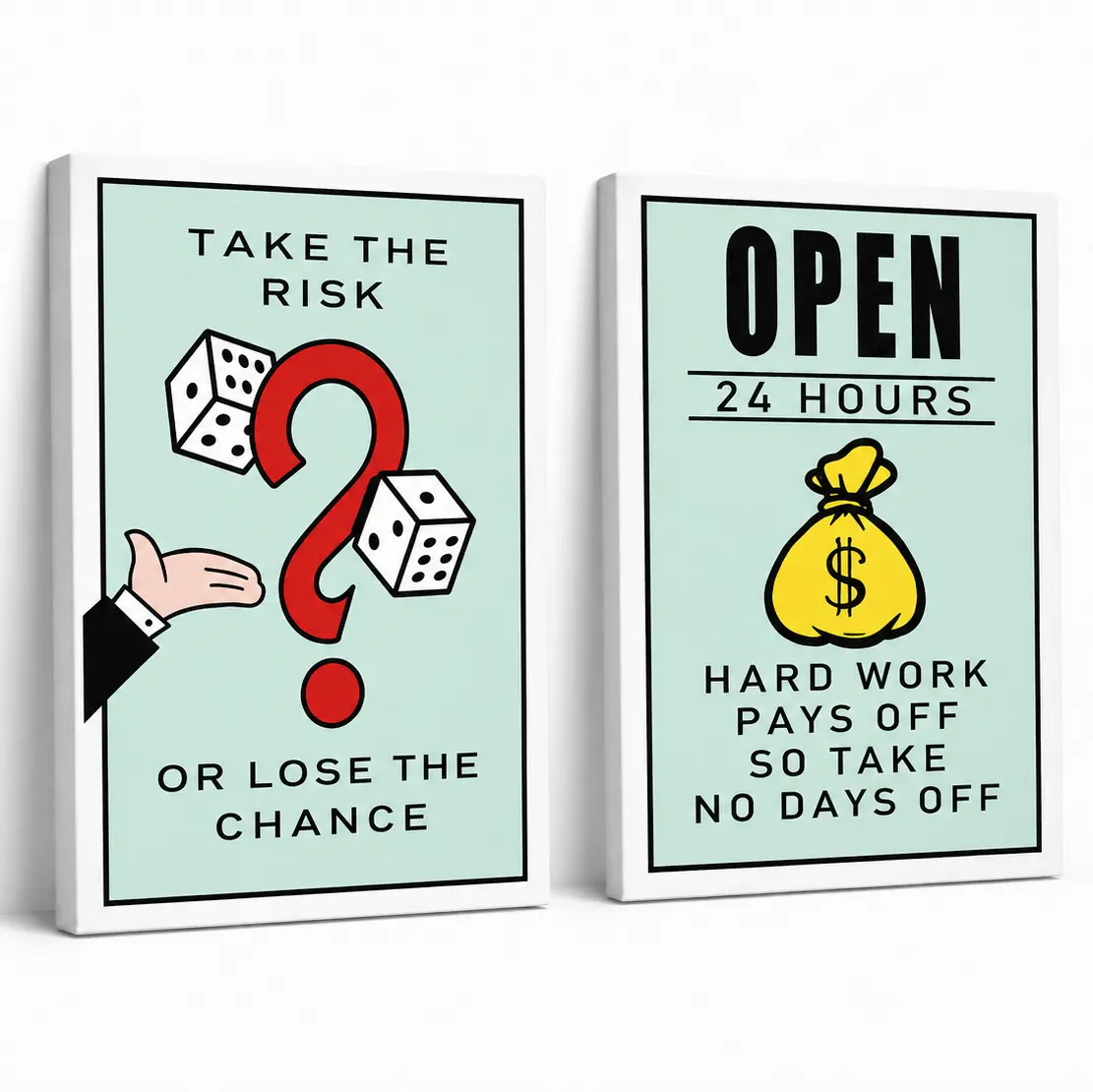 1 Piece Unframed Modern Motivational Classic Cartoon Graffiti Decor Print Poster - "Take the Risk or Lose the Chance" - Minimalist Home Decor for Bedroom, Office Wall Supplies