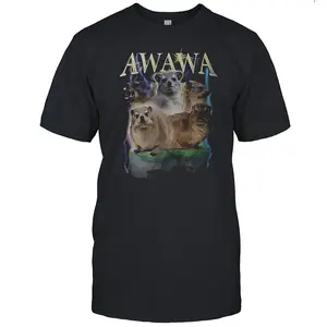 Hyrax Awawa Lightning Vintage Shirt Funny Meme Graphic Tee Retro Internet Trend T-Shirt for Men & Women Viral Humor Aesthetic Top