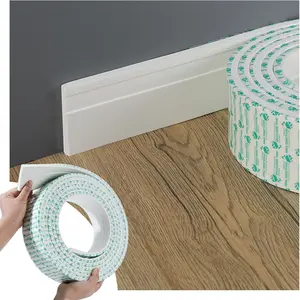 2.75IN Matte White Self-Adhesive Flexible EVA Baseboard Molding Trim, Peel and Stick Wall Base Cove Base Fits Tiles/Metal/Glass (16FT)