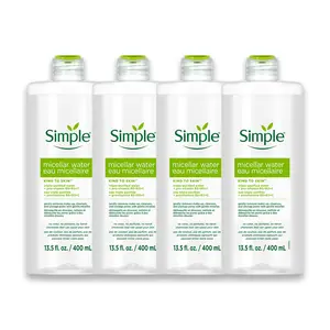 Simple Kind To Skin Micellar Water - Makeup Remover and Facial Cleanser - Face Cleanser with Pro-Vitamin B5, B3 and C - Vegan, No Perfumes - 4 pc Holiday Wellness Skincare Set