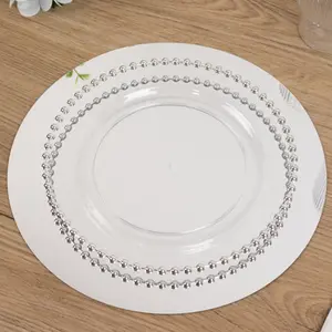 10-Pack Acrylic Mirror Tray 10" Round Silver Circle Candle Plate - Decorative Centerpiece Bases