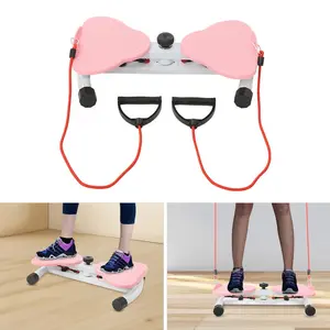 Pink Steel Waist Twister, Floor Standing Waist Twist Exercise Equipment 53.5*32*12cm  Legs Distance 48cm for Homes,Offices