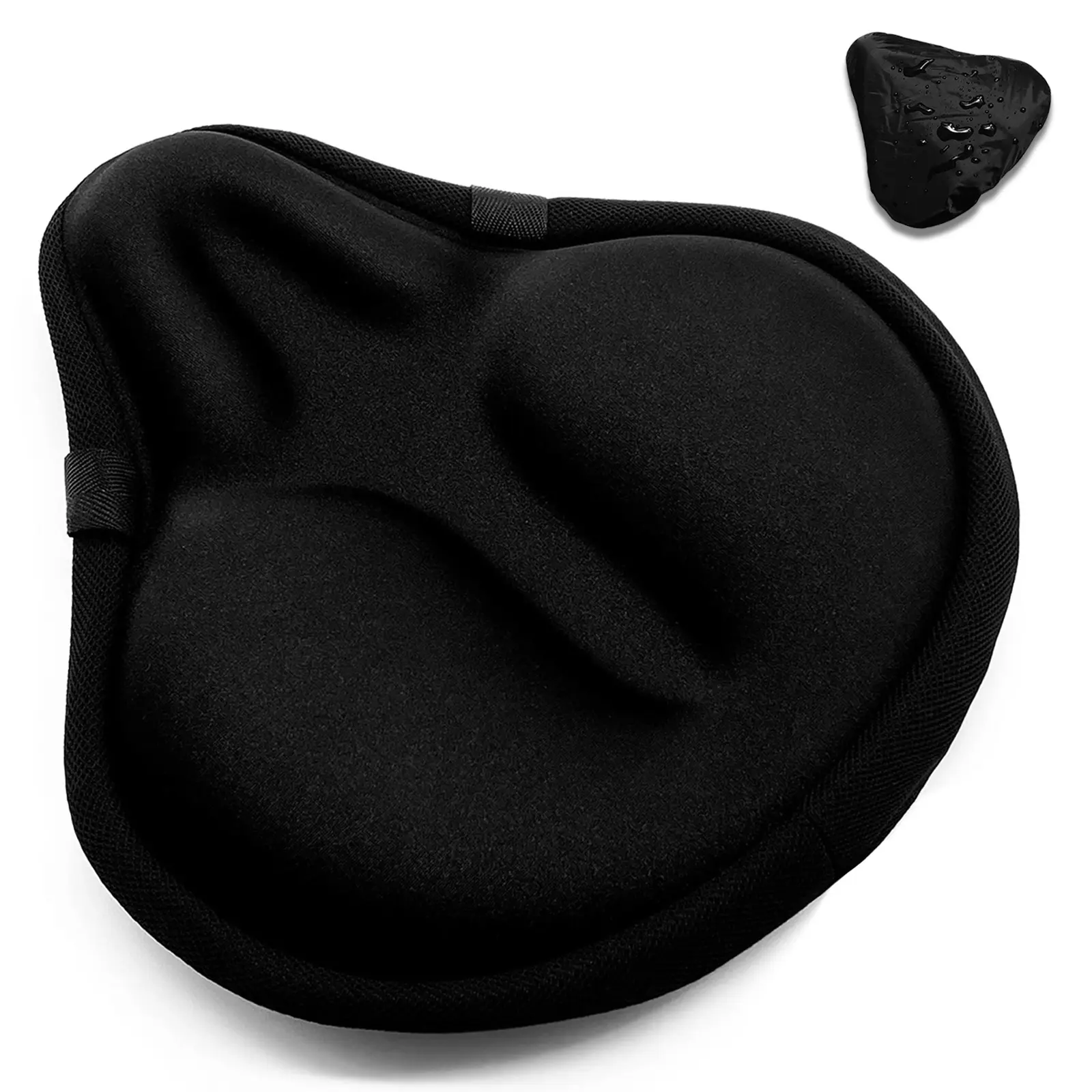HUIOK Bike Seat Cover, Wide Gel Exercise Bike Seat Cushion for Men Women, Comfort Bike Seat Cushion Padded Fits Stationary Bikes, Spin, for Indoor and Outdoor Cycling