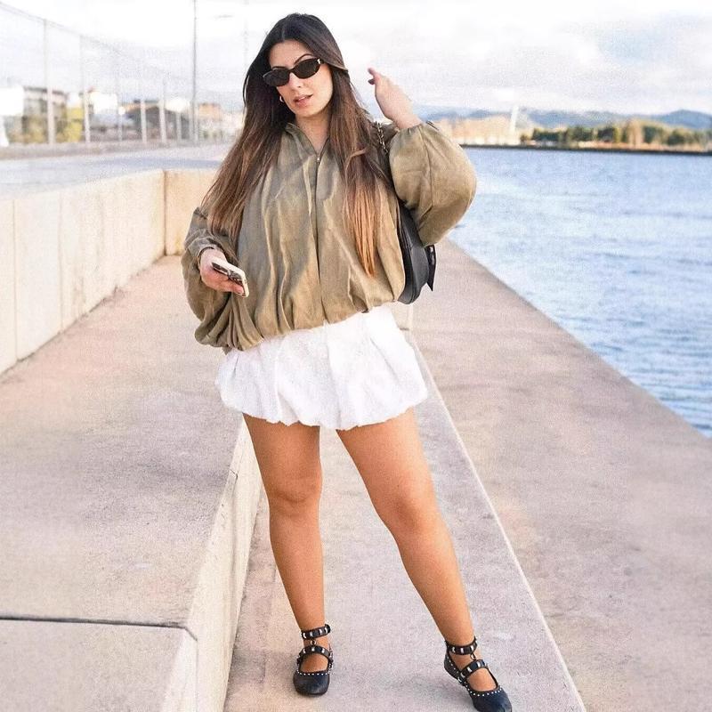 Women's Puffy Pilot Jacket Coat Womenswear Tops Outerwear Long Sleeve Casual Fitted Army Green Basic Crewneck Minimalist Fitted Everyday Khaki Women's Puffy Pilot Jacket Coat Womenswear Tops Outerwear Long Sleeve Casual Fitted Army Green Basic Crewneck Minimalist Fitted Everyday Khaki