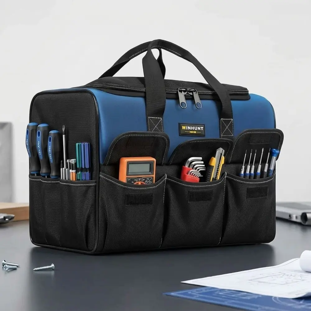 Heavy-Duty Tool Kit: 1680D Ballistic Nylon, Waterproof, Modular Storage for Construction & Auto Repair, Tool Pouch. High-Capacity Organizer with Ergonomic Handle, Impact-Resistant & Portable. Durable Multi-Function Bag for Professionals Tools Organizer