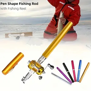 1 Set Portable Mini Pocket Fishing Rod with Spinning Reel, Lightweight Retractable Rod for Rivers Lakes Reservoirs Ice Fishing, Telescopic Fishing Rod