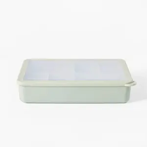 8 Compartment Large Plastic Snack Bento Box Sage Green -  Recycled PET, Dishwasher & Microwave Safe