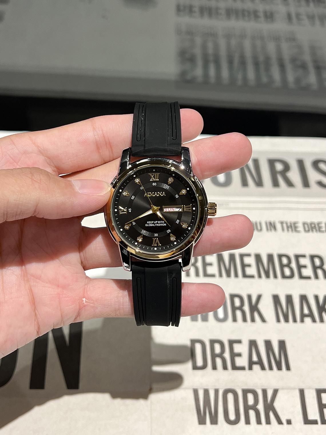 Men's Luxury Business Quartz Watch - Waterproof Luminous Date Display with Premium Silicone Strap, Stylish Sport Wristwatch