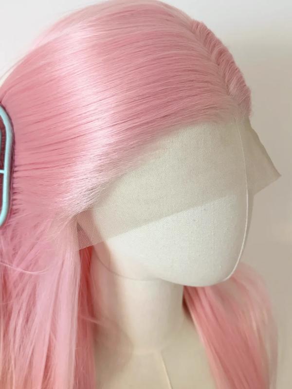 Light Pink Wig for Women 13x4 Lace Front Wig 26inch Long Straight Synthetic Wigs Soft Natural Heat-resistant Fiber Cosplay Wig Synthetic Hair