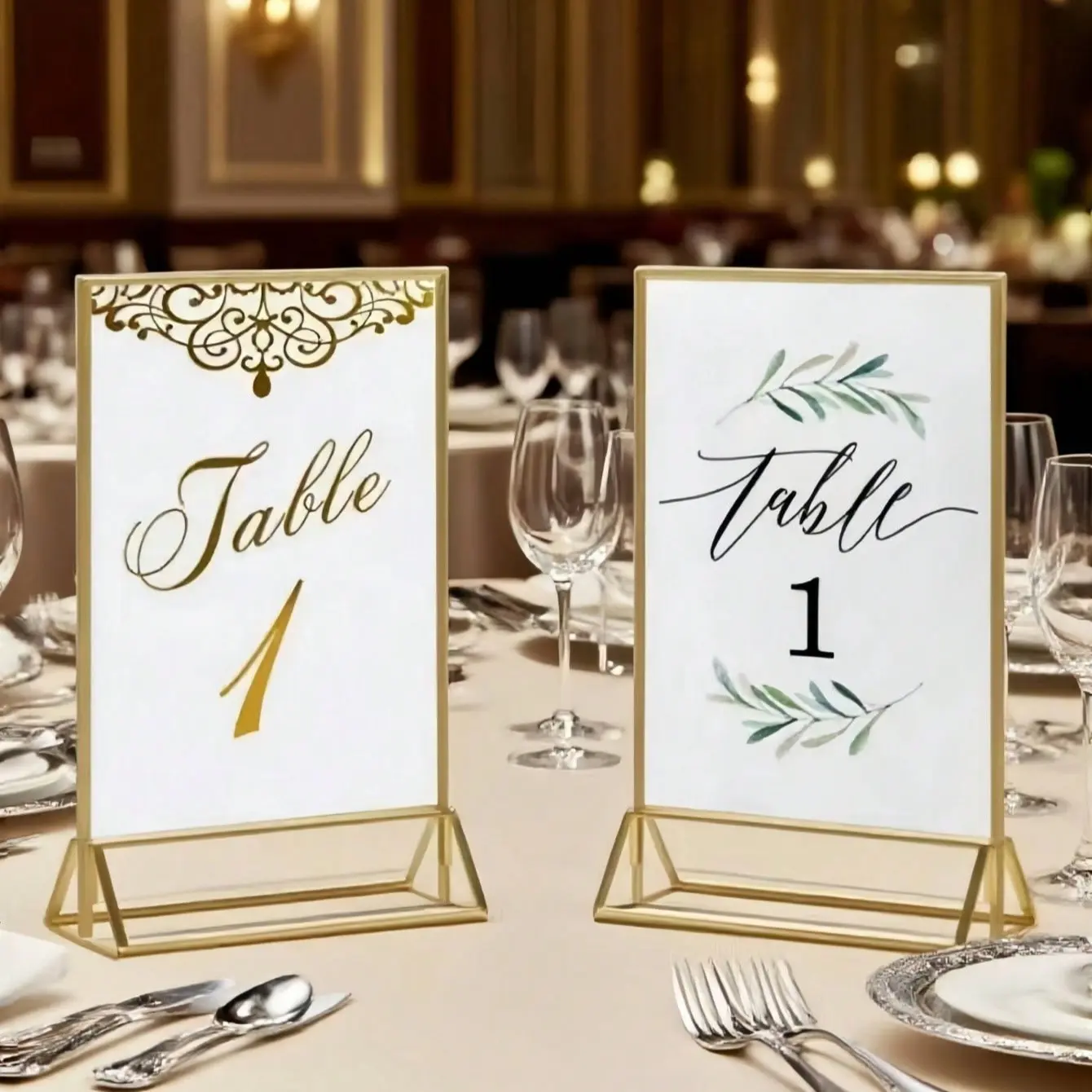 6-Piece Acrylic Sign Holders 4x6 5x7 Inches, Dual-Sided Desk Frames, Border, Perfect for Weddings, Parties, Special Events, Novelty Desk Decor