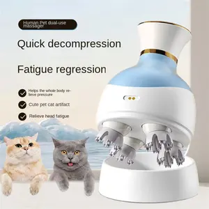 Portable electric scalp massager suitable for both pets and humans. Promotes hair growth, relieves stress, and enhances bonding. Rechargeable and waterproof head massager with deep kneading and stress-relieving functions.