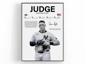 Aaron Judge Wall Art, Baseball Player Poster, Sports Room Decor, Athlete Print, Game Day Art, Bedroom Wall Decor