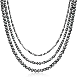 Western Jewelry Navajo Pearl Necklace for Women Beaded Necklace Boho Vintage Choker