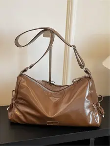 Relaxing drawstring design Hobo crossbody bag | Simple silhouette+drawstring details+adjustable shoulder strap, with super storage properties, suitable for daily commuting, short trips, school, and store exploration, full of lazy commuting style
