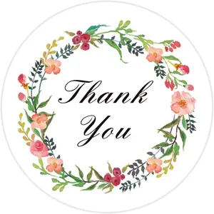 60 Thank You Labels, 2 Inch Thank You Stickers, Envelope Seals for Small Business