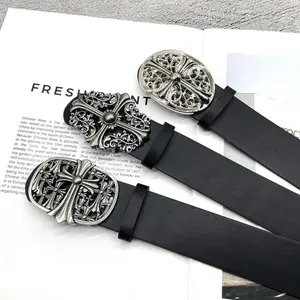 Y2K Vintage Black Cross Buckle Quality Leather Belt,Cool Leather Belt,Black Belts,Vintage Cross Leather Belts,Cemetery Belt,Goth Accessories Waistband Unique Gift Unisex