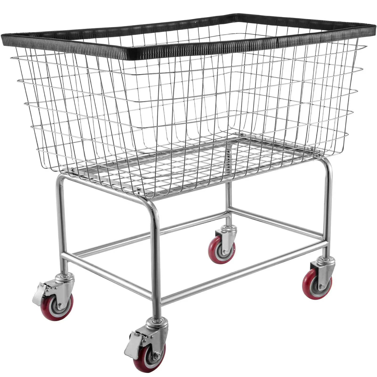 【summerfinds】VEVOR Wire Laundry Cart, 4.5 Bushel Wire Laundry Basket with Wheels, 35\'\'x15.7\'\'x22\'\' Commercial Wire Laundry Basket Cart, Steel Frame with Chrome Finish, 5\'\' Casters, Wire Basket Cart for Lau Organiser