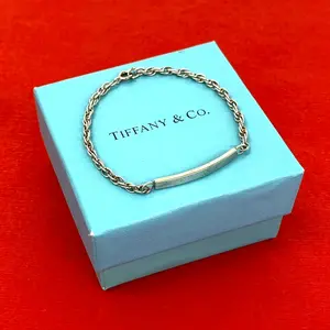 Pre-owned Tiffany & Co. Sterling Silver 925 (Ag925) Small Leather Goods Tiffany Co. Silver Bracelet