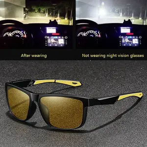 Fashion Vintage Square Frame Unisex Night Vision Glasses Reduce Visual Fatigue Lenses Anti-Glare Anti reflective UV400 Eyewear