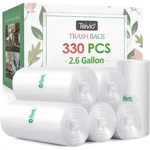 26 gallon 330 counts strong trash bags garbage bags by bathroom trash can bin liners small plastic bags for home office kitchen clear