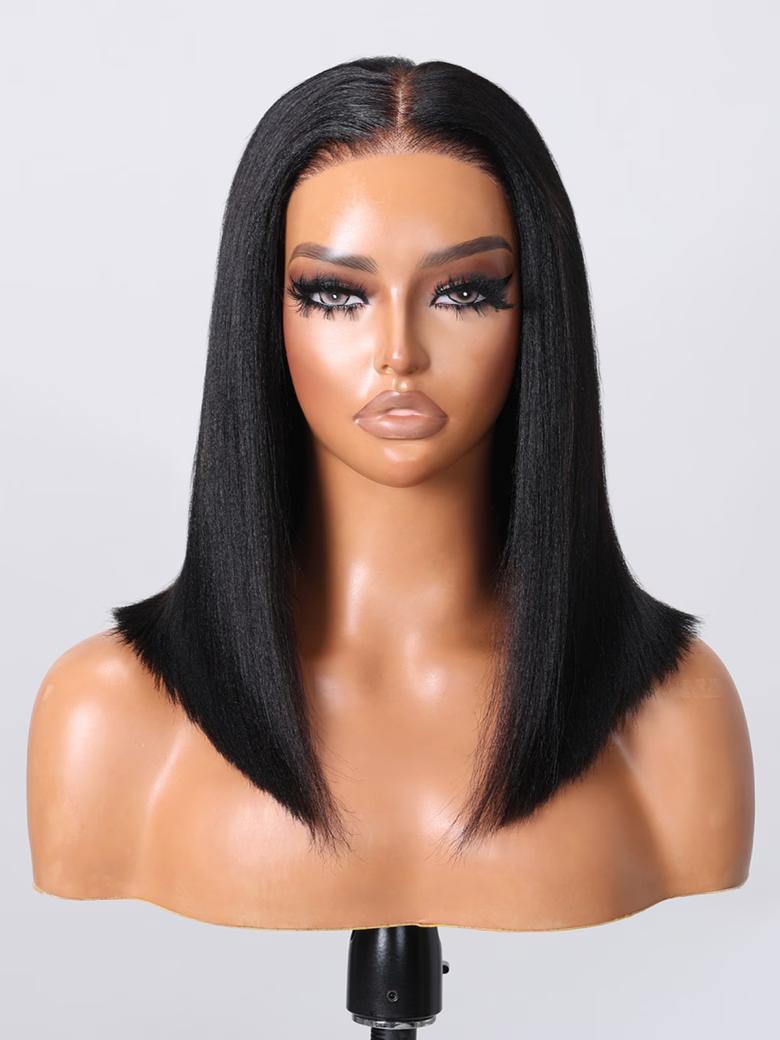 UNice Glueless Yaki Straight Short Bob Wig Pre-cut 7x5 HD Lace Human Hair Wigs with Bleached Knots Beginner Friendly Natural Hairline ##tiktokshopjumpstartsale