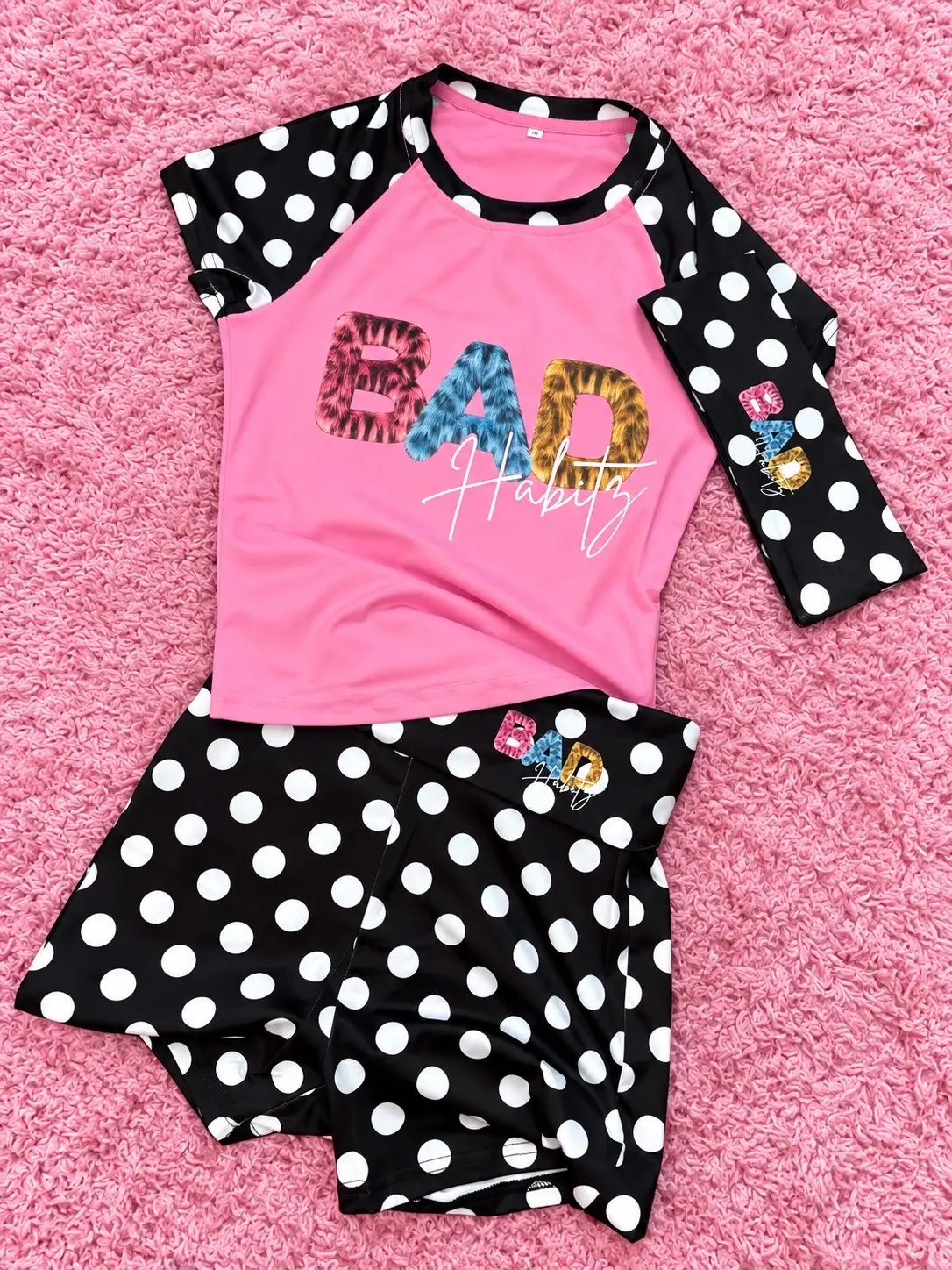3pc Polka Dot Lounge Set