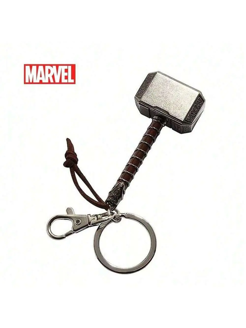1PC Marvel Officially Licensed Thor Metal Keychain Hammer Design Fashion Stylish Durable Car Keys Accessory Cool Gift Collectible Keychain Merchandise Fashionable Everyday Carry Keyring for Men Women Superhero Fans