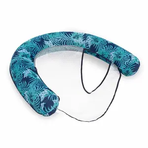 Aqua Swim 8110043 Navy Blue Fabric & Mesh Inflatable Tropical Palm Floating Chair
