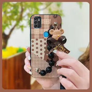 soft case Skin-friendly feel Phone Case For ZTE Blade A7S 2020/Optus X Pro/P650 Pro Back Cover Bear bracelet Black pearl pendant protective case silicone Anti-knock Simplicity