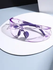 【1pay】Unisex Protective Glasses for Indoor & Outdoor Use, Transparent Candy Color Lenses, Durable Safety Gear, Casual Style, All Seasons