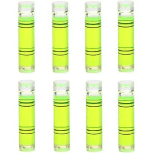 8 Pieces Mini Cylindrical Level Small Horizontal Bubble Levels 9.5x40mm Bubble Spirit Level Measuring Layout Tools