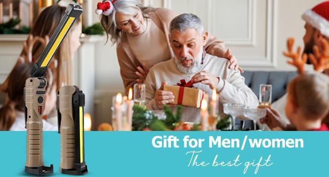 Rechargeable Flashlights, LED Work Lights with Magnetic Base & Hanging Hook, 180°Rotate, 5 Modes,  Work Light Mechanic Flashlight, khaki