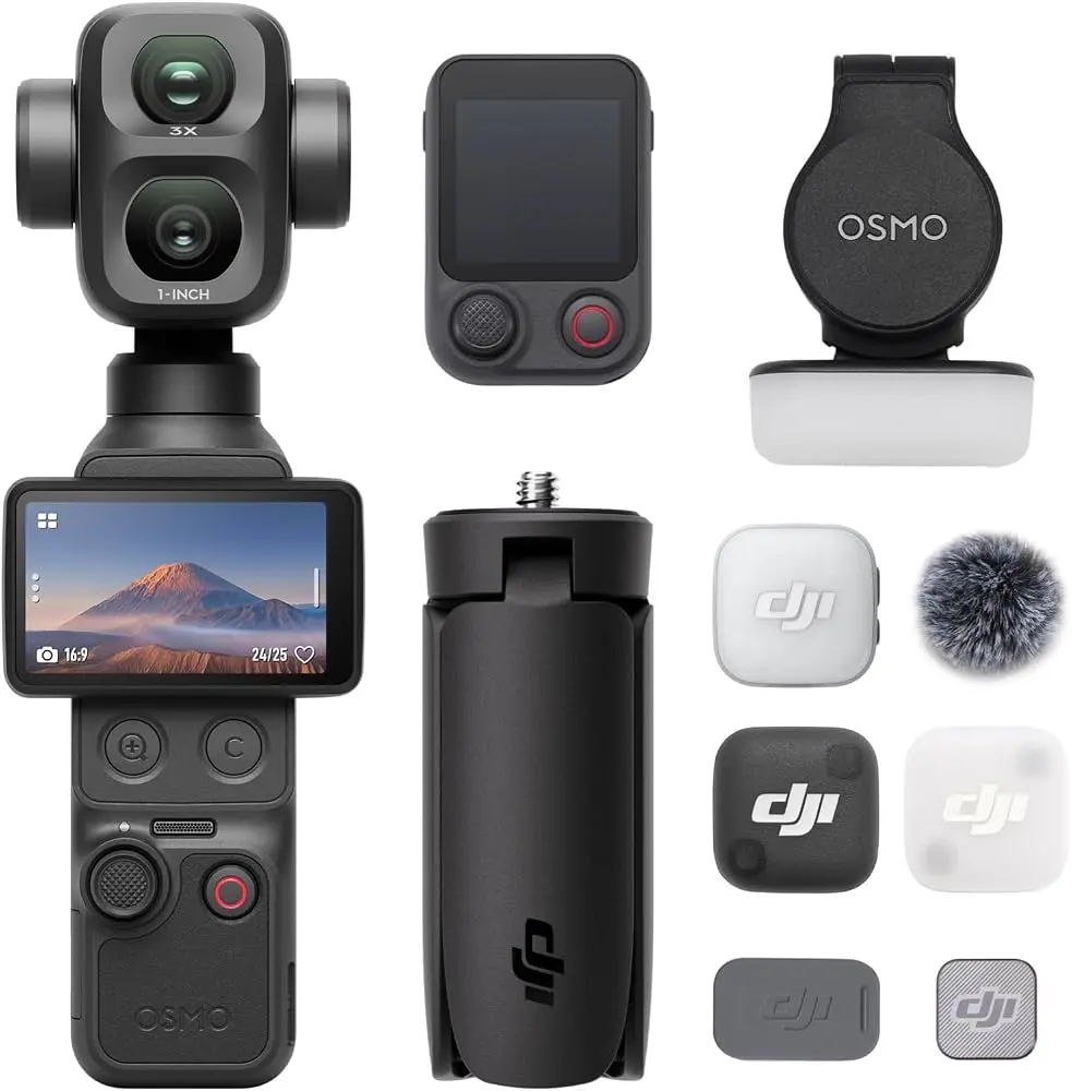 Pocket 4P Vlog Combo, Dual-Lens Vlog Camera, Cinematic 4K