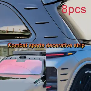 8pcs Car Exterior Leaf Board Decoration Strips, Universal Fit Car Modification Spoiler Decorative Strip, Easy Peel-And-Stick Automotive Decals, Body Kit Accessories, Vehicle Exterior Decoration