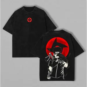 Shisui Uchiha x Naruto Anime Oversized T-Shirt Unisex Vintage Manga Cotton Wash Tee, Streetwear Casual Graphic